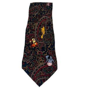 Walt Disney Co. The Disney Store 100% Silk Navy Paisley Winnie the Pooh Tie